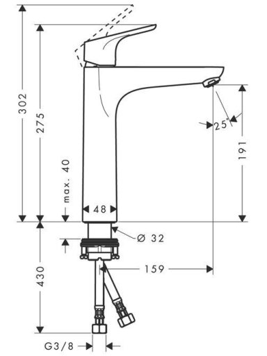 Praustuvės maišytuvas HANSGROHE FOCUS 31518000, chromo
