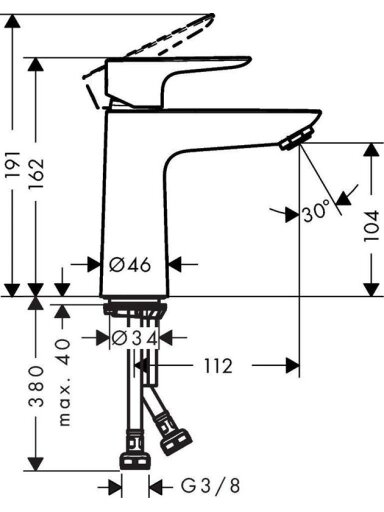 Praustuvo maišytuvas Hansgrohe Talis E 110 71710140, bronzos