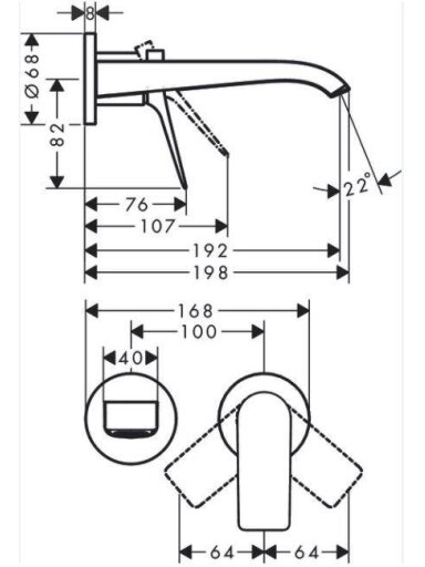 Praustuvo maišytuvas Hansgrohe Vivenis 75050670, juodas
