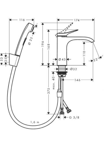 Praustuvo maišytuvas Hansgrohe Vivenis 75210000, chromo