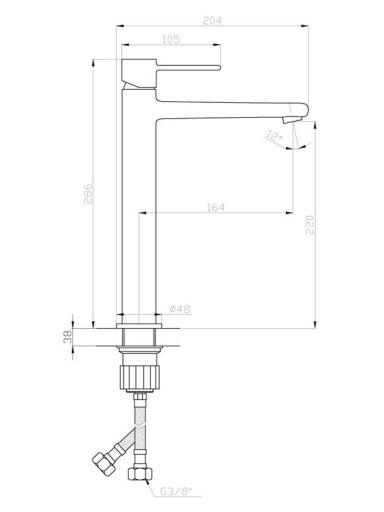 Praustuvo maišytuvas Invena Glamour BU-02-W09-V, aukso