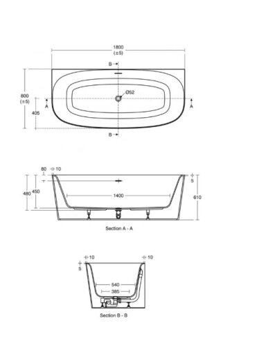 Prie sienos statoma akrilinė vonia Ideal Standard Dea Duo 180x80cm, su Click-Clack vožtuvubalta Prie sienos statoma akrilinė vonia Ideal Standard Dea Duo 180x80cm, su Click-Clack vožtuvubalta