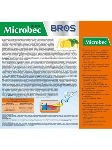Priemonė nuotekų duobėms Bros Microbec, 1 kg Priemonė nuotekų duobėms Bros Microbec, 1 kg