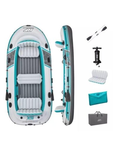 Pripučiama valtis 5-vietė kietu dugnu Bestway Adventure Elite X5 Raft, 364x166x45 cm, 65159