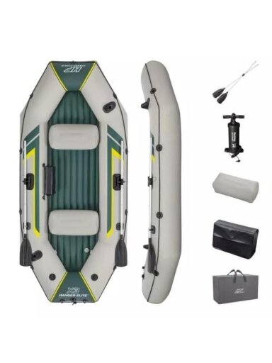 Pripučiami 3-vietų Bestway Ranger Elite X3 Raft, 295x130x46 cm, 65160