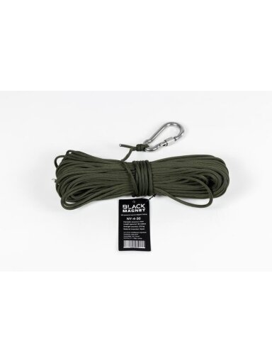 4 mm x 30 m virvė paracord paieškos magnetui Black Magnet