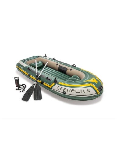 Pripučiama guminė valtis Intex SEAHAWK 3 BOAT SET (295x137x43)