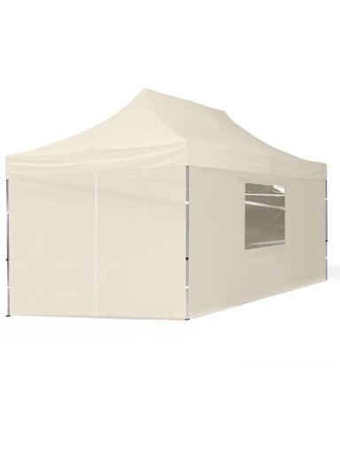 Pop Up sulankstoma tentas 3x4.5 m, su sienomis, Smėlio, X serijos, aliuminis (palapinė, paviljonas, tentas)
