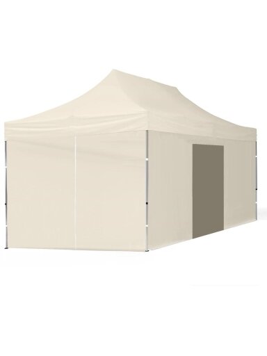 Pop Up sulankstoma tentas 3x4.5 m, su sienomis, Smėlio, X serijos, aliuminis (palapinė, paviljonas, tentas)