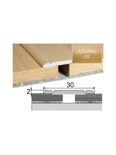 Profilis Effector A02 sujungimo, klijuojamas | ąžuolas 180 cm 30x2 mm