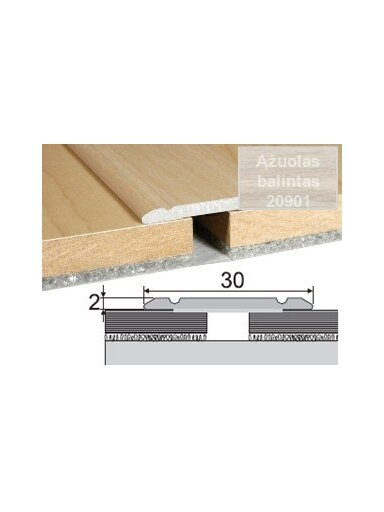 Profilis Effector A02 sujungimo, klijuojamas | ąžuolas Balintas 180 cm 30x2 mm