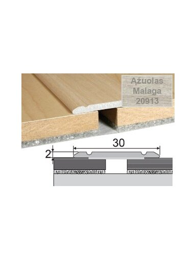 Profilis Effector A02 sujungimo, klijuojamas | ąžuolas Malaga 180 cm 30x2 mm