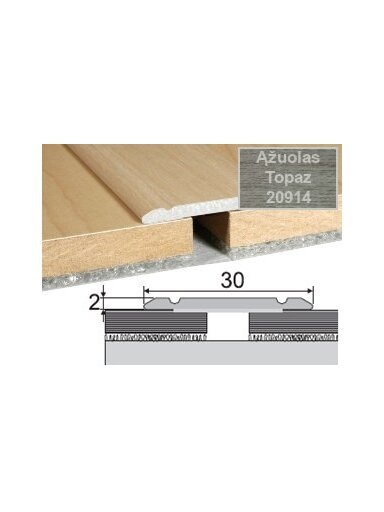 Profilis Effector A02 sujungimo, klijuojamas | ąžuolas Topaz 180 cm 30x2 mm