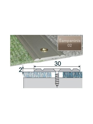 Profilis Effector A02 sujungimo | šampaninis 270 cm 30x2 mm