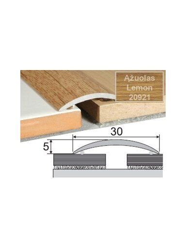 Profilis Effector A03 sujungimo, klijuojamas | ąžuolas Lemon 180 cm 30x5 mm