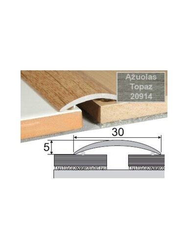 Profilis Effector A03 sujungimo, klijuojamas | ąžuolas Topaz 93cm 30x5 mm