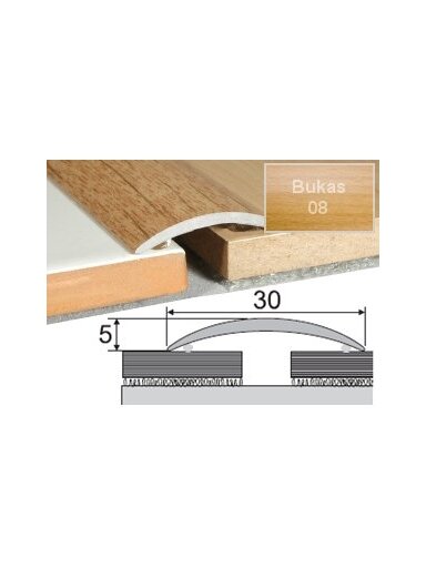 Profilis Effector A03 sujungimo, klijuojamas | bukas 180 cm 30x5 mm