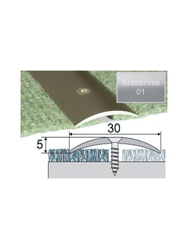 Profilis Effector A03 sujungimo | sidabrinis 180 cm 30x5 mm
