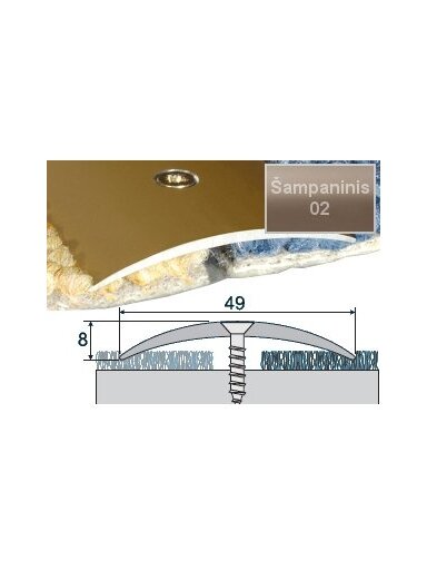 Profilis Effector A04 sujungimo | šampaninis 180 cm 49x8 mm