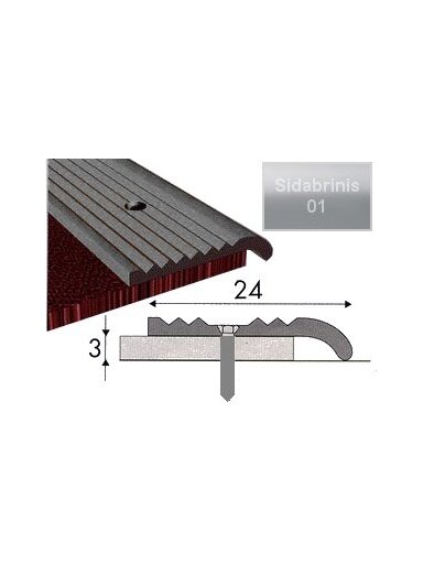 Profilis Effector A05, su nuolydžiu | sidabrinis 180 cm 24x3 mm