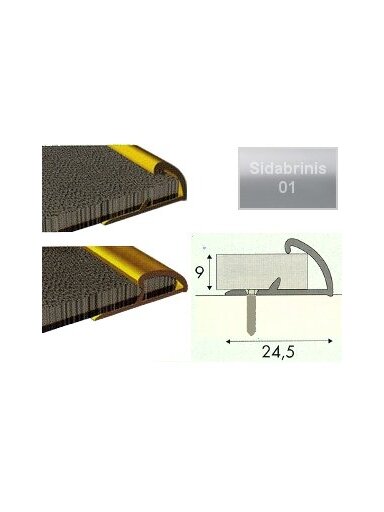 Profilis Effector A07 užbaigimo | 270 cm, sidabrinis 24.5x9 mm