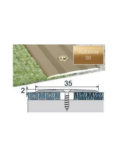 Profilis Effector A08 sujungimo | auksinis 180 cm 35x2 mm