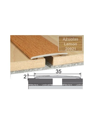 Profilis Effector A08 sujungimo, klijuojamas | ąžuolas Lemon 180 cm 35x2 mm