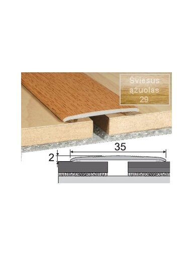 Profilis Effector A08 sujungimo, klijuojamas | šv.ąžuolas 93 cm 35x2 mm