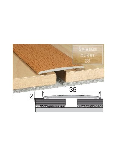 Profilis Effector A08 sujungimo, klijuojamas | šv.bukas 93 cm 35x2 mm