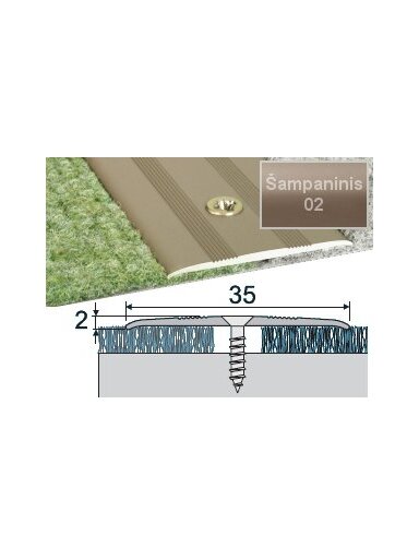 Profilis Effector A08 sujungimo | šampaninis 270 cm 35x2 mm