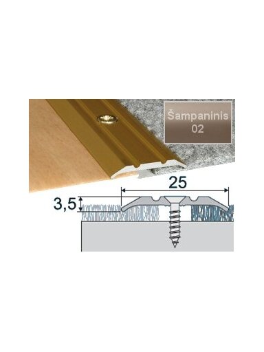 Profilis Effector A12 sujungimo | šampaninis 270 cm 25x2 mm