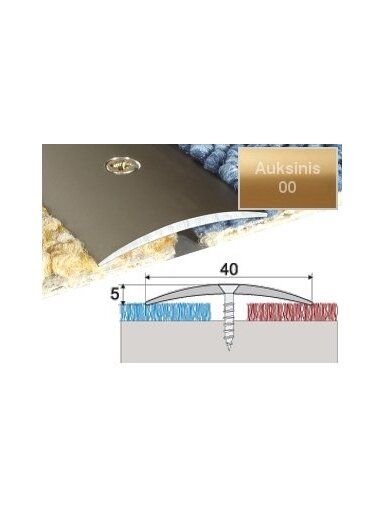 Profilis Effector A13, su nuolydžiu | auksinis 270 cm 40x5 mm