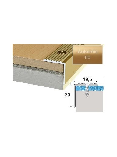 Profilis Effector A30 laiptams | auksinis 180 cm 20x19.5 mm