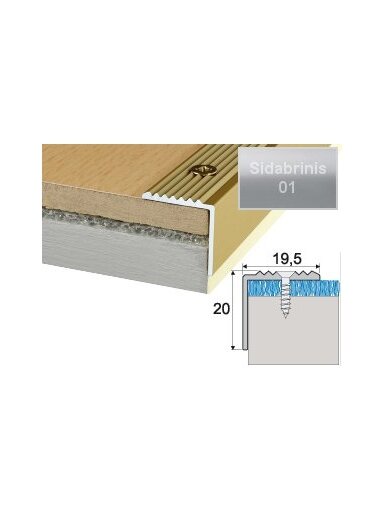 Profilis Effector A30 laiptams | sidabrinis 90 cm 20x19.5 mm