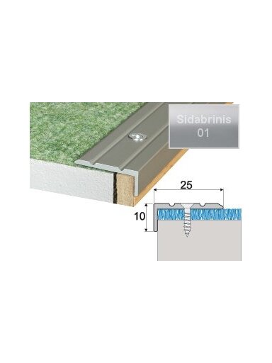 Profilis Effector A31 laiptams | sidabrinis 90 cm 25x10 mm