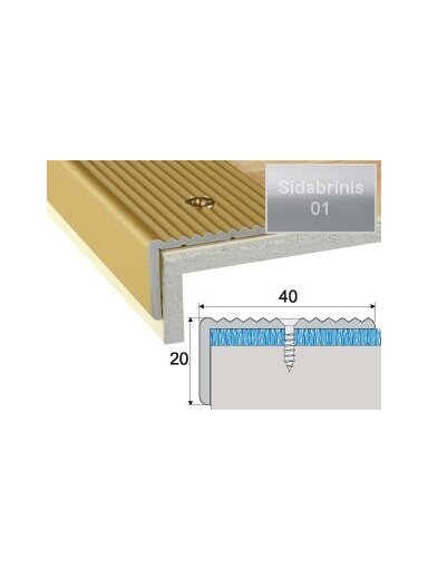 Profilis Effector A33 laiptams | sidabrinis 270 cm 40x20 mm