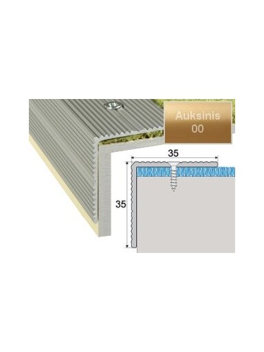 Profilis Effector A34 laiptams | auksinis 180 cm 35x35 mm
