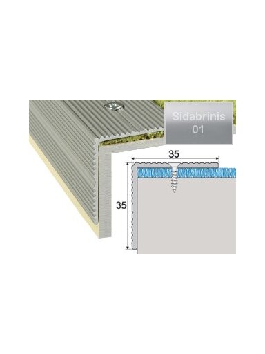 Profilis Effector A34 laiptams | sidabrinis 180 cm 35x35 mm