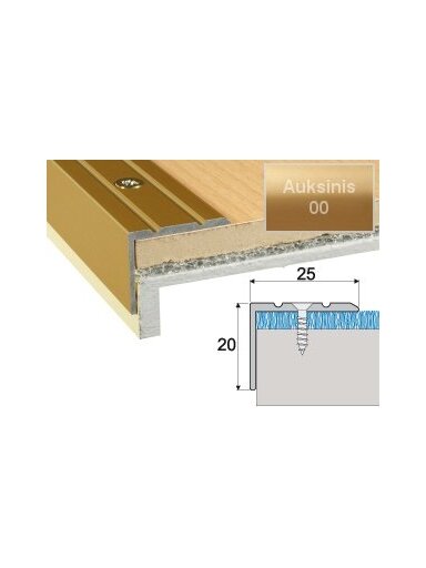 Profilis Effector A36 laiptams | auksinis 270 cm 25x20 mm