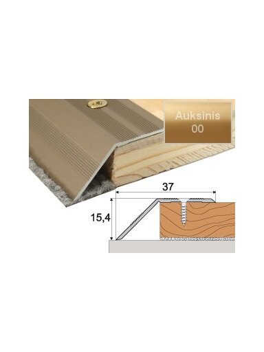 Profilis Effector A39 laiptams | auksinis 180 cm 37x15,4 mm