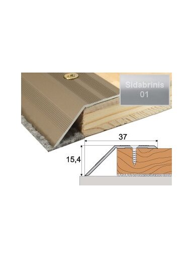 Profilis Effector A39 laiptams | sidabrinis 180 cm 37x15,4 mm