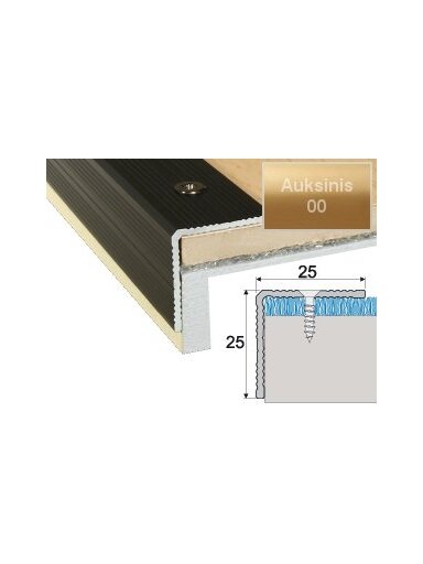 Profilis Effector A40 laiptams | auksinis 120 cm 25x25 mm