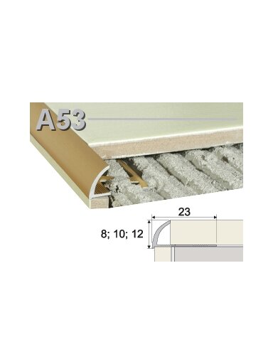 Profilis Effector A53 užbaigimo | A53 Kamienna Szarosc 250 cm 23x12 mm