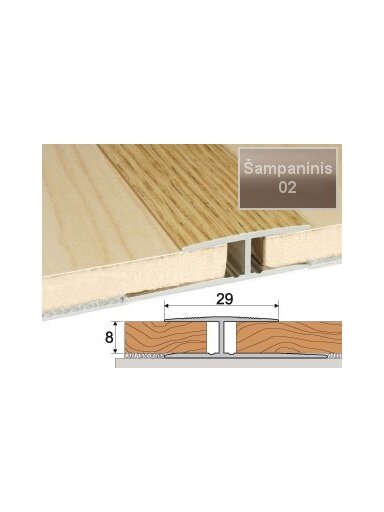 Profilis Effector A61 sujungimo | šampaninis 180 cm 29x8 mm