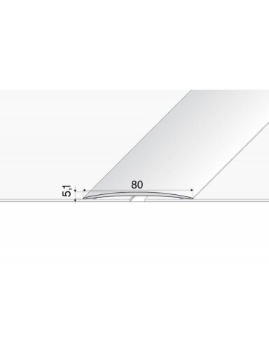 Profilis Effector A71 sujungimo klijuojamas | sidabrinis 80x5,1mm 100cm Profilis Effector A71 sujungimo klijuojamas | sidabrinis 80x5,1mm 100cm