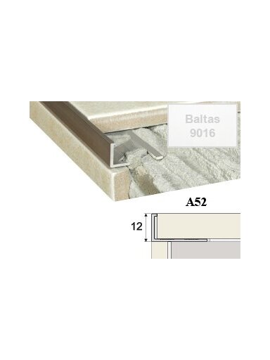 Profilis Effector, užbaigimo | A52 baltas 250 cm 12 mm