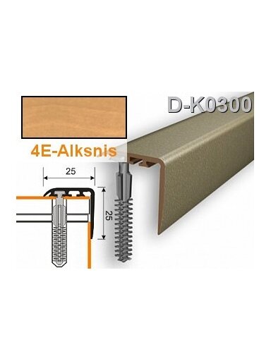 Profilis laiptams PVC Myck, 25 x 25 mm | alksnis, 2 m
