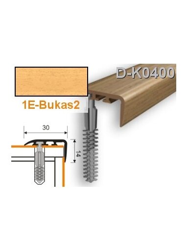 Profilis laiptams PVC Myck, 30 x 14 mm | bukas2, 2 m