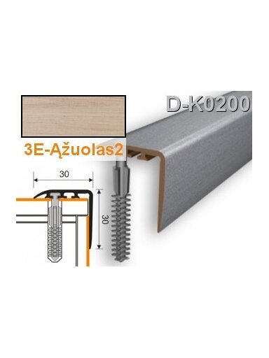 Profilis laiptams PVC Myck, 30 x 30 mm | ąžuolas2, 2 m