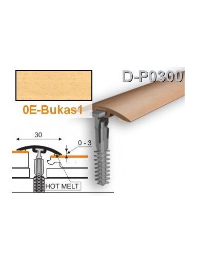 Profilis PVC Myck, 30 mm | bukas1, 1 m